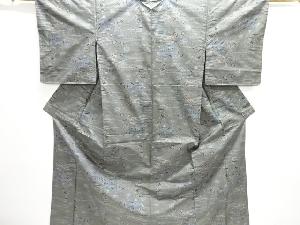 家屋に草花模様織り出し本場泥大島紬着物(5マルキ)